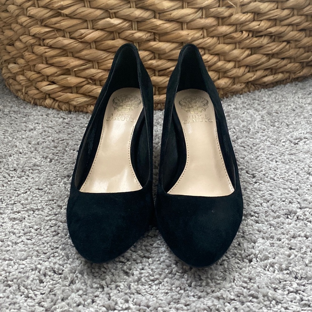 Vince Camino Suede Black Heels | Size 7